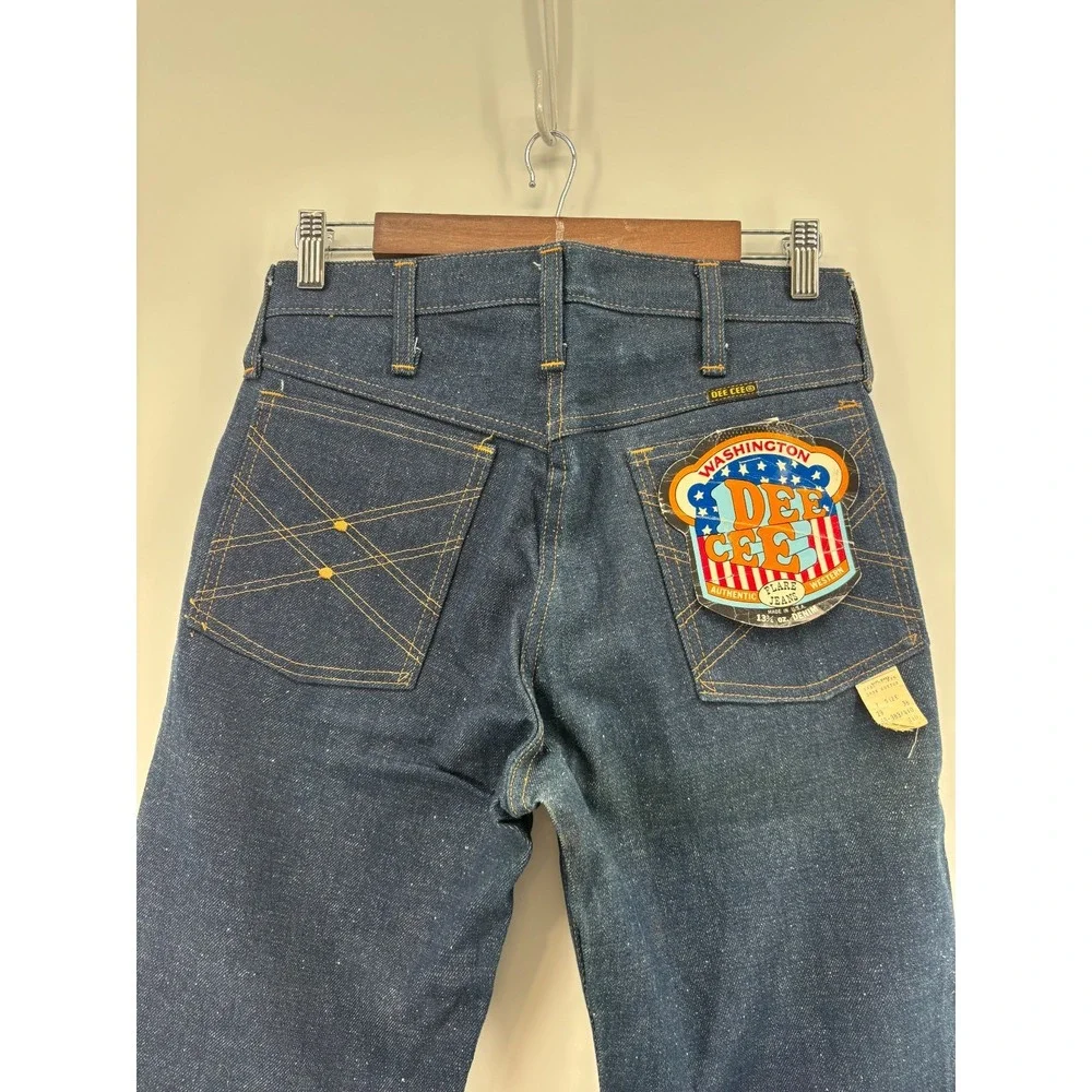 Dee Cee Flare Jeans Mens 29x36 Indigo Blue Denim Dark Wash Retro Vintage NWT